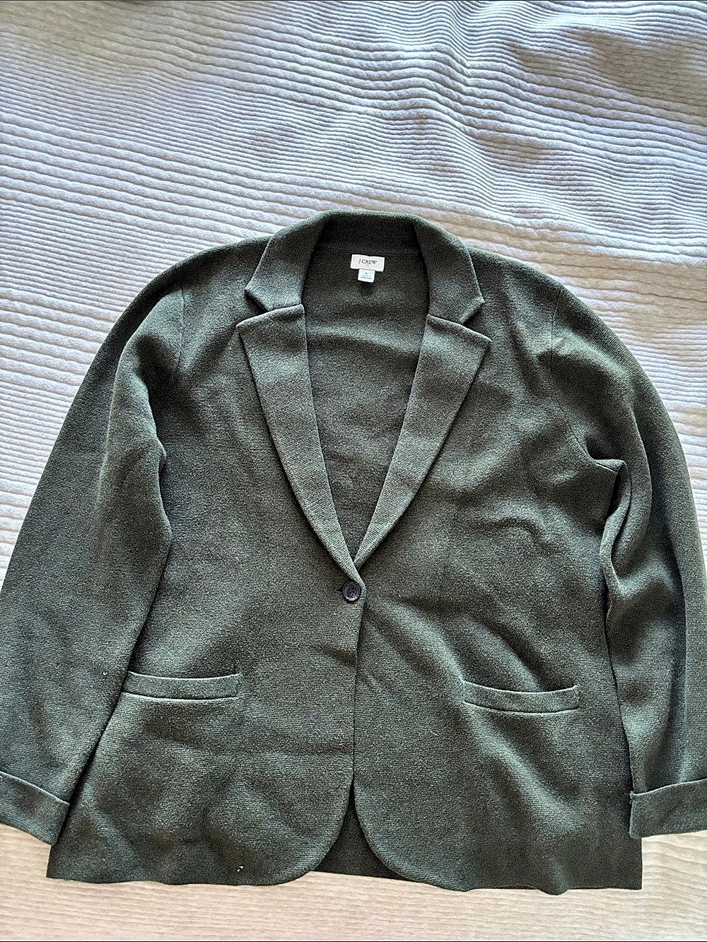 J.Crew Schoolboy Sweater-Blazer Olive Green Blazer Size Large